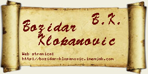 Božidar Klopanović vizit kartica